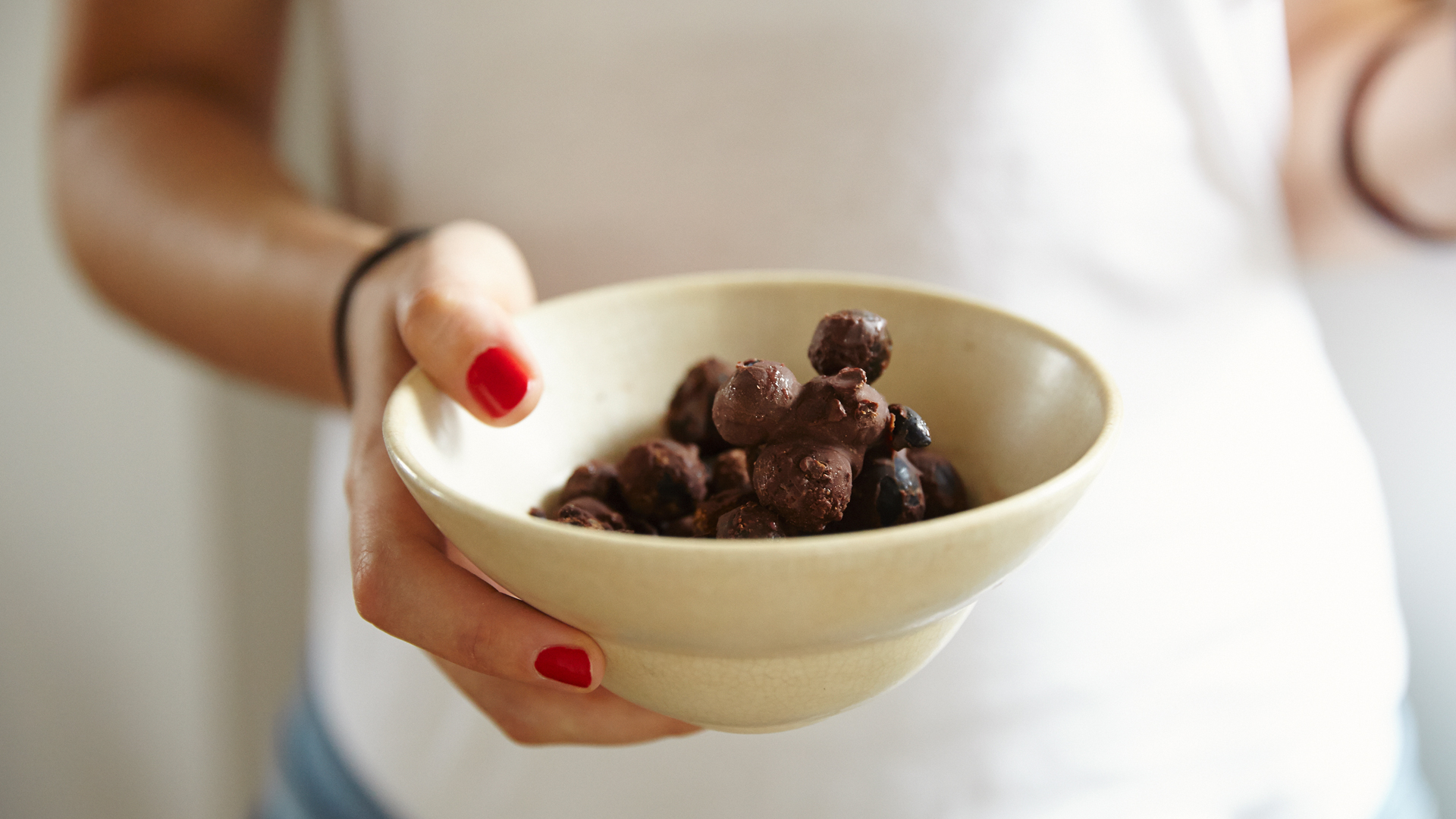 Catherine Cuello-Fuente's finished Seme-Frozen Blueberries with Raw Cacao recipe