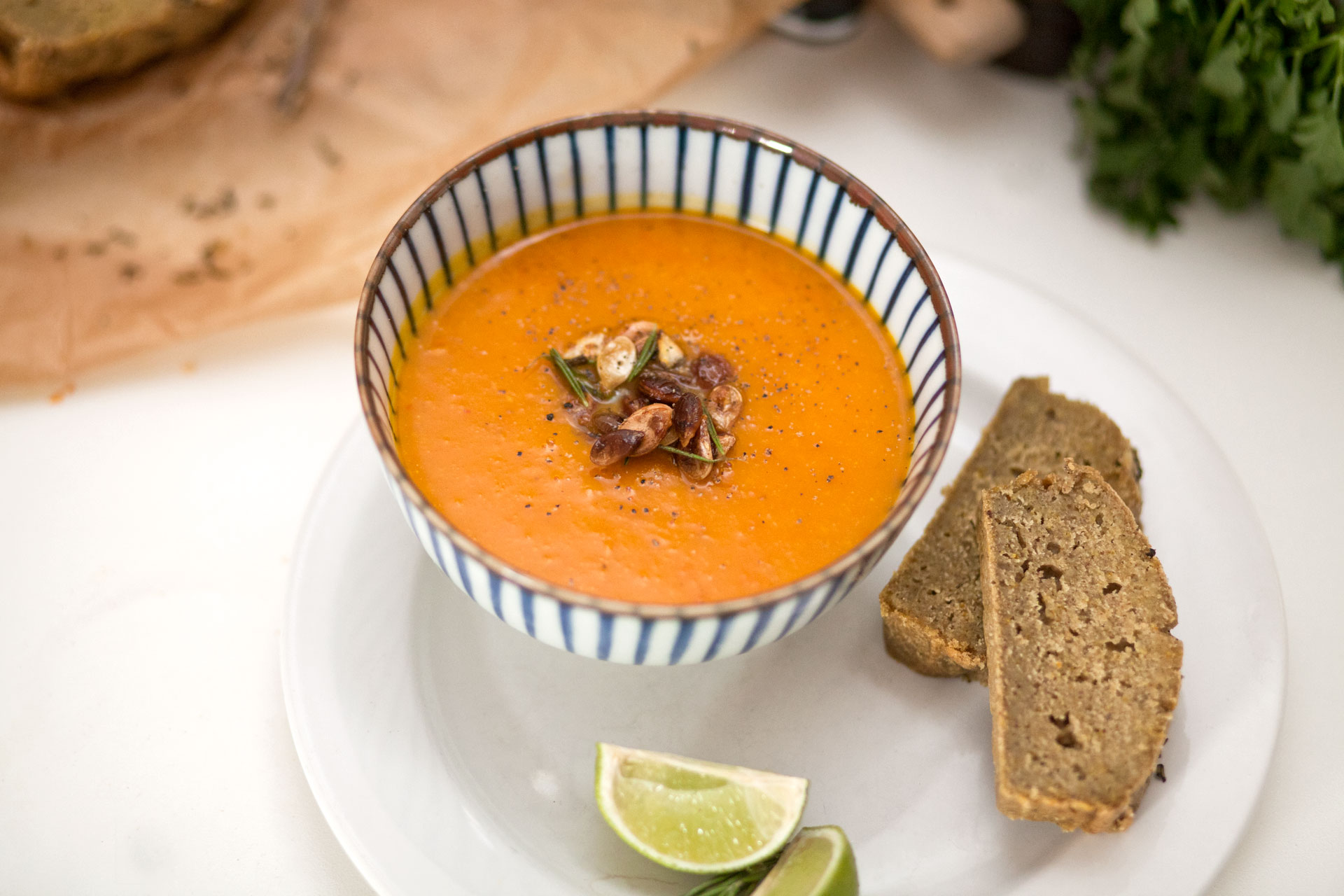 Nina Wagner's Vegan Recipe for Pumpkin, Chili, Ginger Soup
